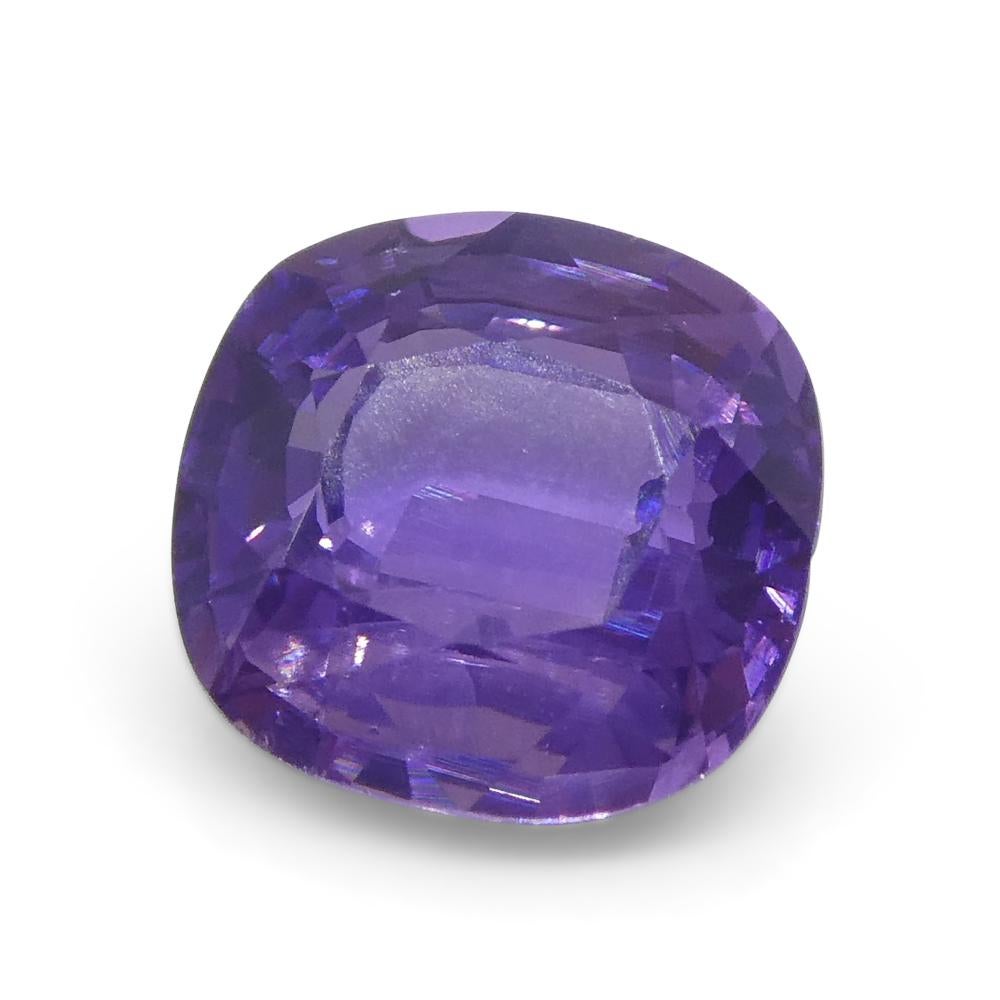 0.87ct Square Cushion Purple  Sapphire from East Africa, Unheated For Sale 8