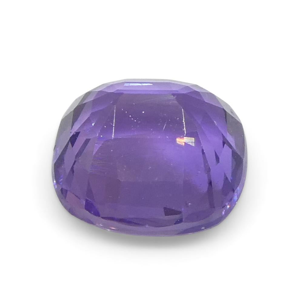 0.87ct Square Cushion Purple  Sapphire from East Africa, Unheated For Sale 2
