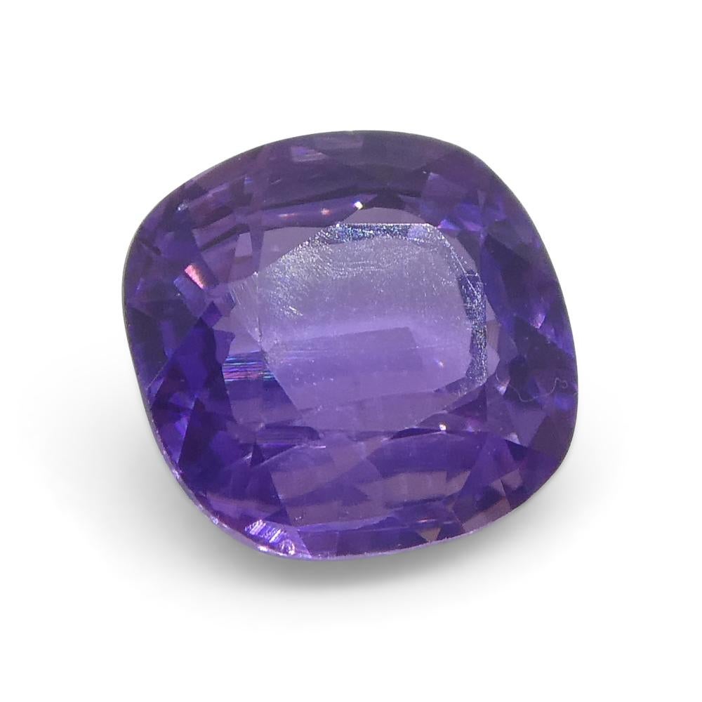 0.87ct Square Cushion Purple  Sapphire from East Africa, Unheated For Sale 4