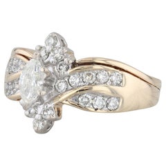 0.87ctw Marquise Diamond Engagement Ring 14k Yellow Gold Size 9
