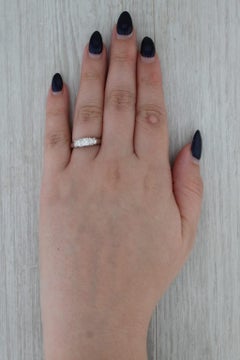0.87ctw Princess Diamond 3-Stone Engagement Ring 14k White Gold Size 6.5
