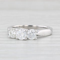 0.87ctw Round 3-Stone Engagement Ring 14k White Gold Size 7