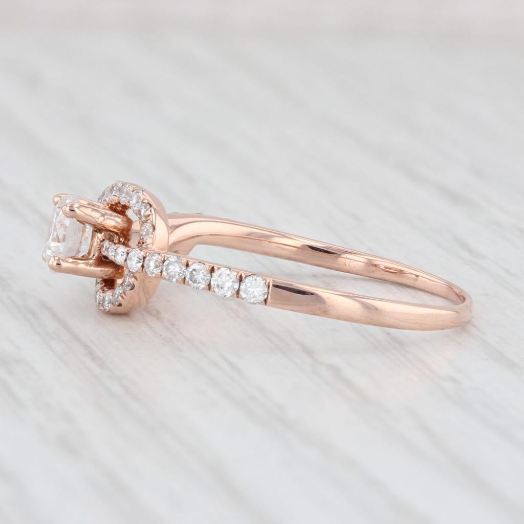 0.87ctw Runde Diamant Verlobungsring 14k Rose Gold Größe 9.25 (Rundschliff) im Angebot