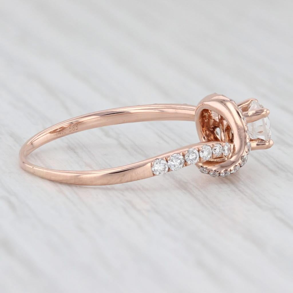 0.87ctw Runde Diamant Verlobungsring 14k Rose Gold Größe 9.25 im Zustand „Gut“ im Angebot in McLeansville, NC