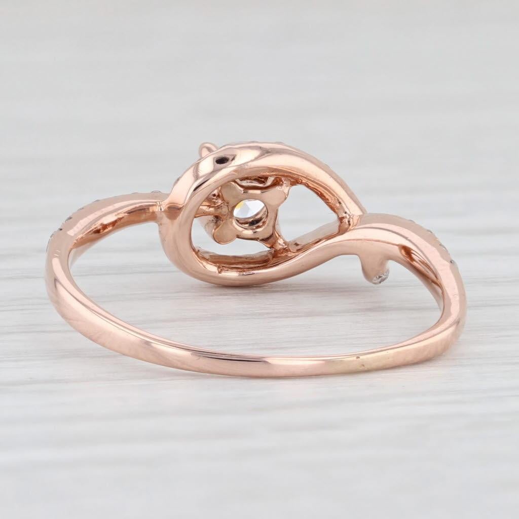 0.87ctw Runde Diamant Verlobungsring 14k Rose Gold Größe 9.25 im Angebot 1