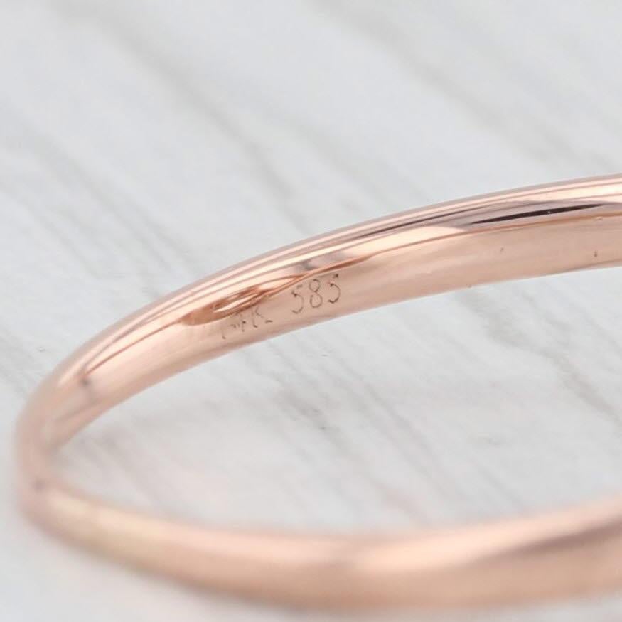 0.87ctw Runde Diamant Verlobungsring 14k Rose Gold Größe 9.25 im Angebot 2