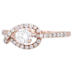 0.87ctw Round Diamond Engagement Ring 14k Rose Gold Size 9.25