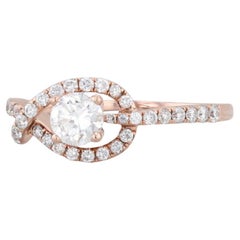 0.87ctw Runde Diamant Verlobungsring 14k Rose Gold Größe 9.25
