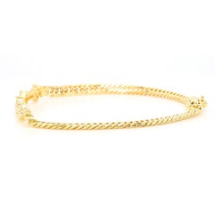 0.88 Carat Diamond in 18K Gold Twisted Rope Chain Floral Bracelet