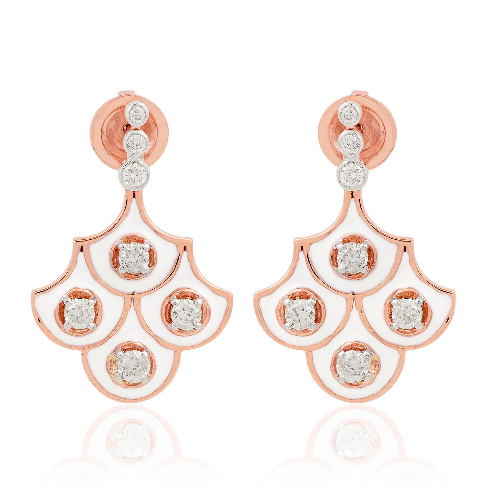 Item Code :- SEE-1670A
Gross Wt. :- 7.07 gm
18k Solid Rose Gold Wt. :- 6.89 gm
Natural Diamond Wt. :- 0.88 Ct. ( AVERAGE DIAMOND CLARITY SI1-SI2 & COLOR H-I )
Earrings Size :- 24 mm approx.

✦ Sizing
.....................
We can adjust most items to
