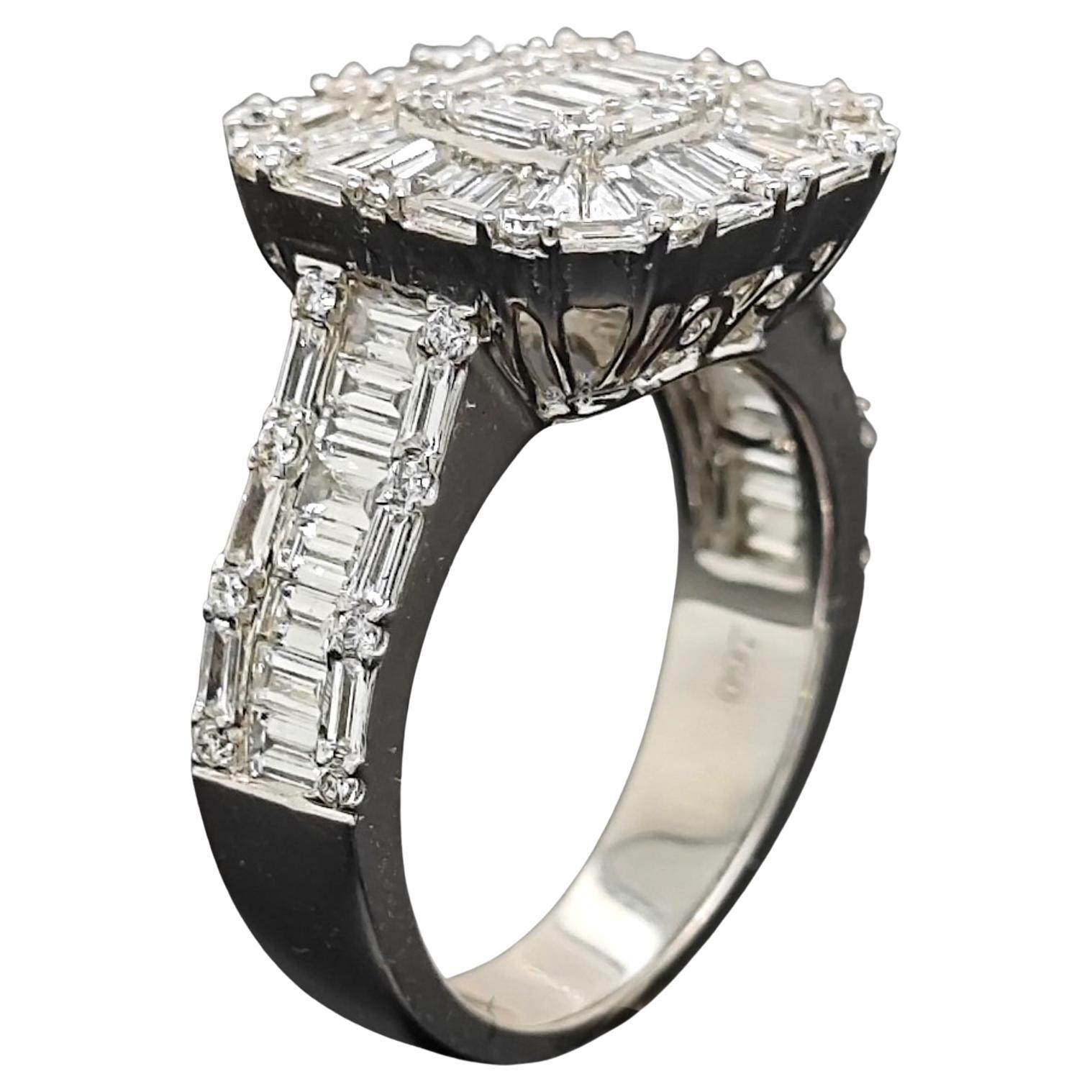 0.88 Carat Diamond White Gold Ring