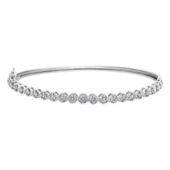 Bracciale con diamanti taglio rotondo da 0,88 carati in oro bianco 14K