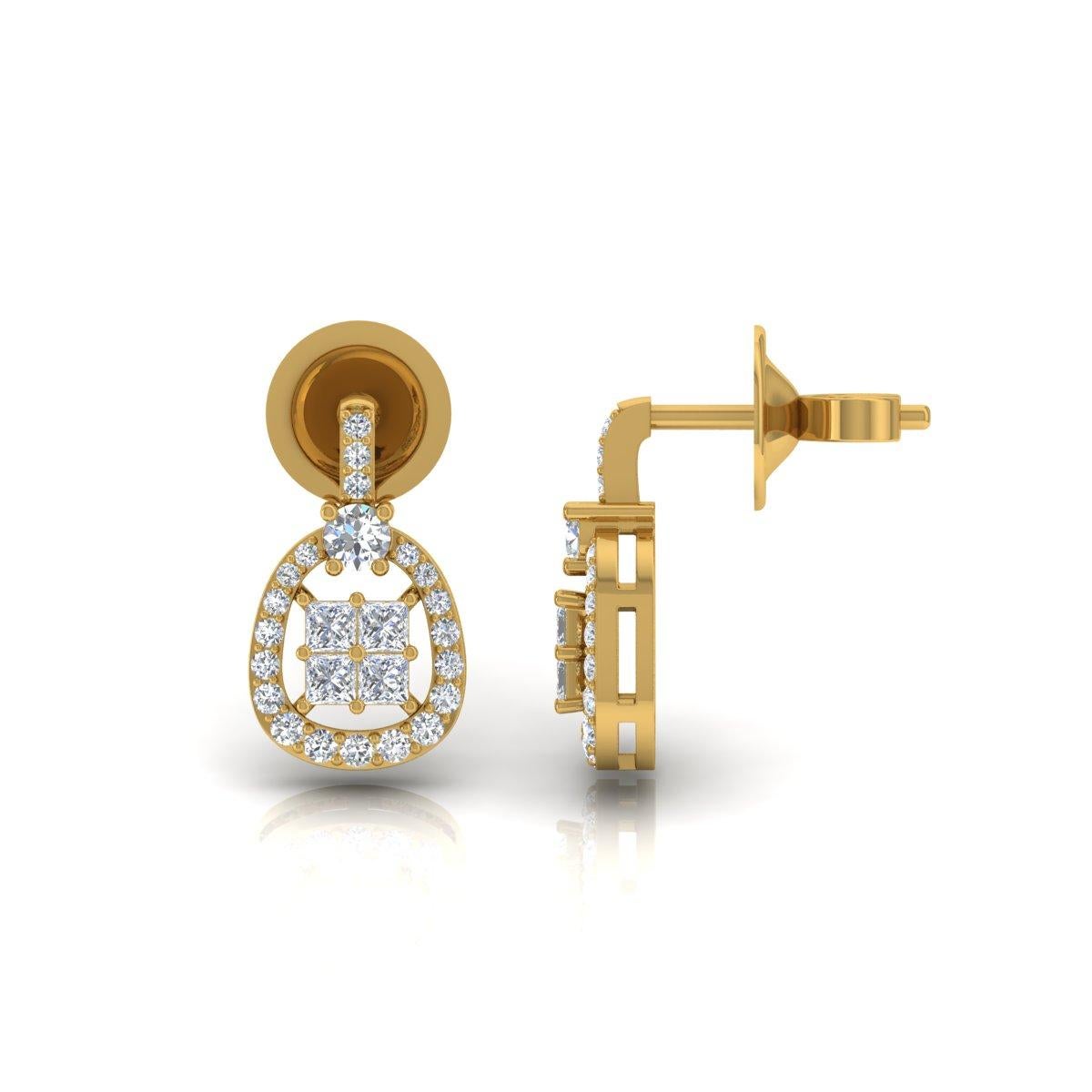 Cast from 18-karat gold, these exquisite earrings are handset with 0.88 carats of sparkling diamonds.

FOLLOW SPECTRUM JEWELS storefront to view the latest collection & exclusive pieces. Spectrum Jewels is proudly rated as a Top Seller on 1stdibs