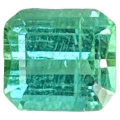 0.88 carats Lagoon Bluish Green Tourmaline Emerald Cut Afghan Gemstone