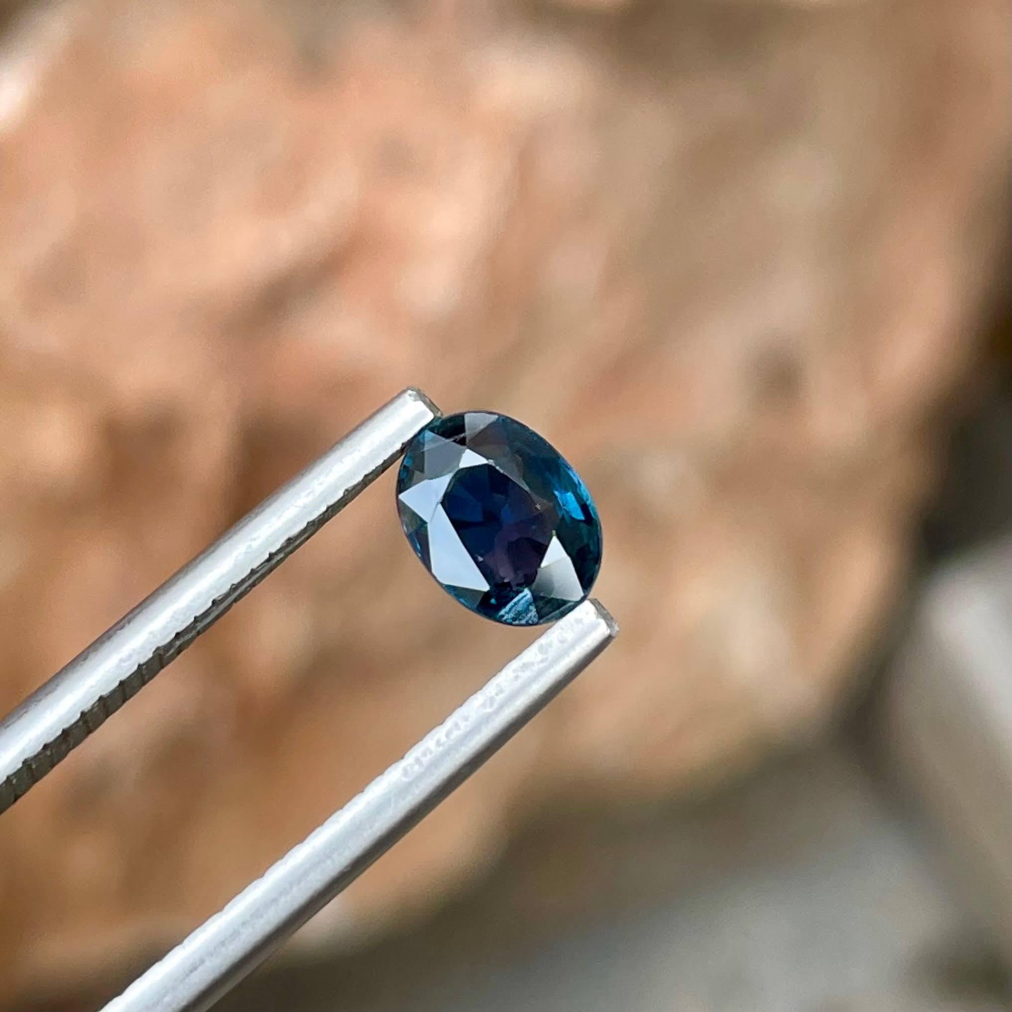Modern 0.88 Carats Loose Deep Blue Sapphire Stone Oval Cut Madagascar's Gemstone For Sale