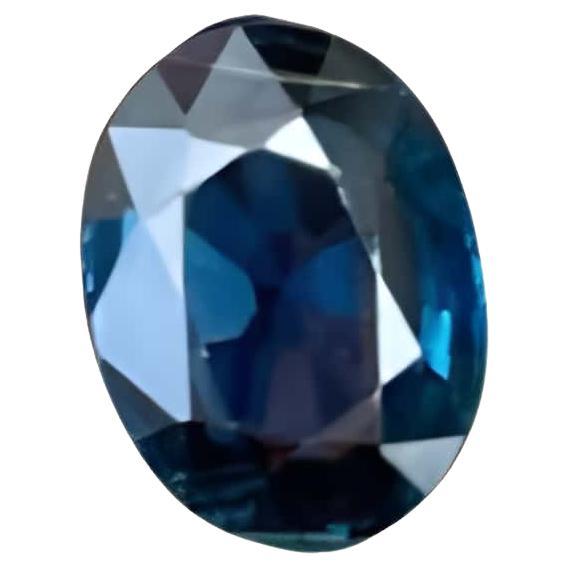 0.88 Carats Loose Deep Blue Sapphire Stone Oval Cut Madagascar's Gemstone For Sale