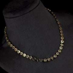 0.88 Ct Diamond 14K Two-Tone Gold Illusion Set Starburst Link Statement Necklace