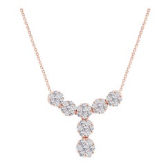 Collier à pampilles avec diamant de 0,88 ct en or 14K