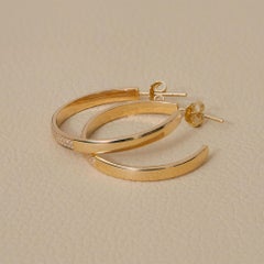 0.88Ct Diamond Wide Band Pave Inside-Out Hoop Earrings in Solid 14k Yellow Gold