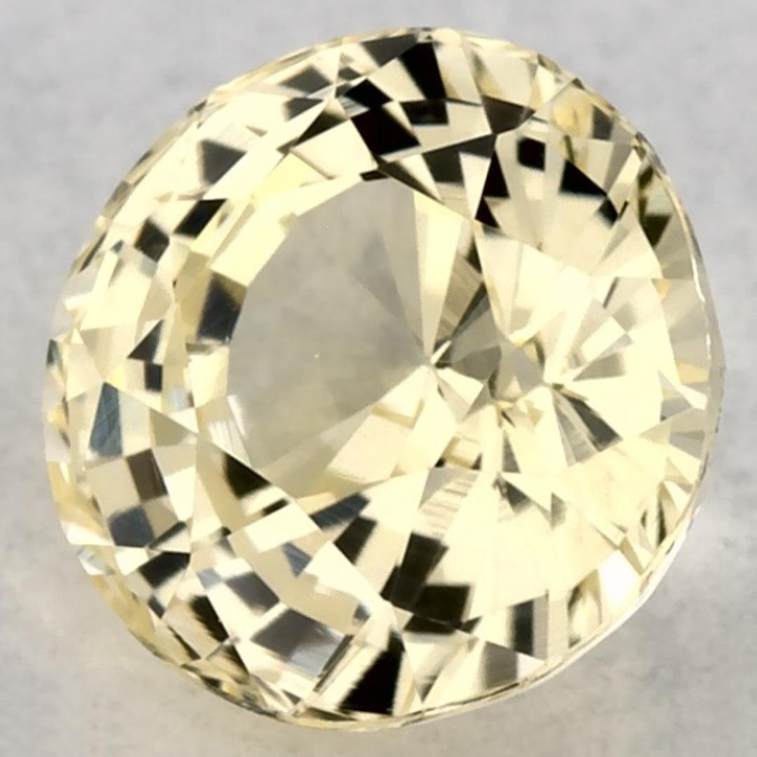 Round Cut 0.88 Ct Yellow Sapphire Round Loose Gemstone For Sale