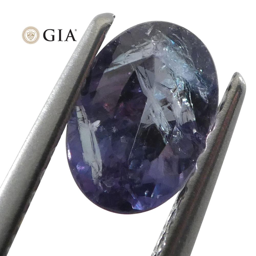 0,88ct Oval Blue-Green to Purple Alexandrite GIA Certified Brazil 1