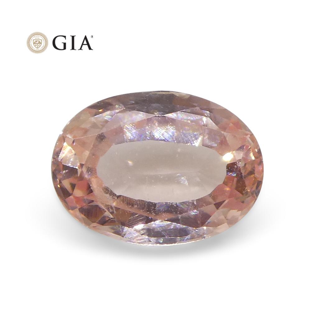 0.88 Carat Oval Orangy Pink Padparadscha Sapphire GIA Certified Sri Lanka For Sale 5