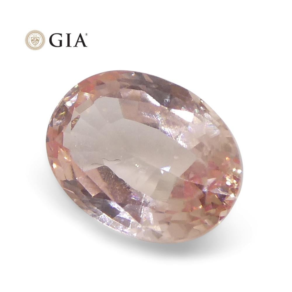 0.88 Carat Oval Orangy Pink Padparadscha Sapphire GIA Certified Sri Lanka For Sale 6