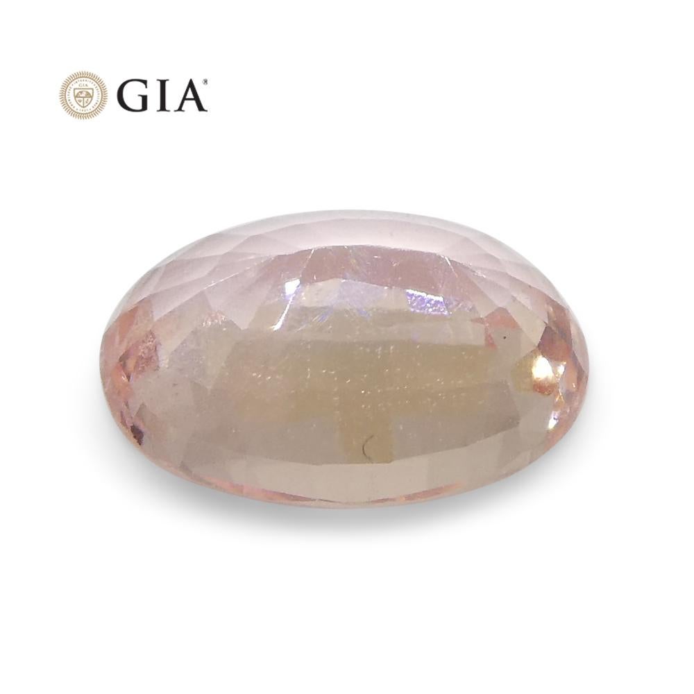 0.88 Carat Oval Orangy Pink Padparadscha Sapphire GIA Certified Sri Lanka For Sale 1