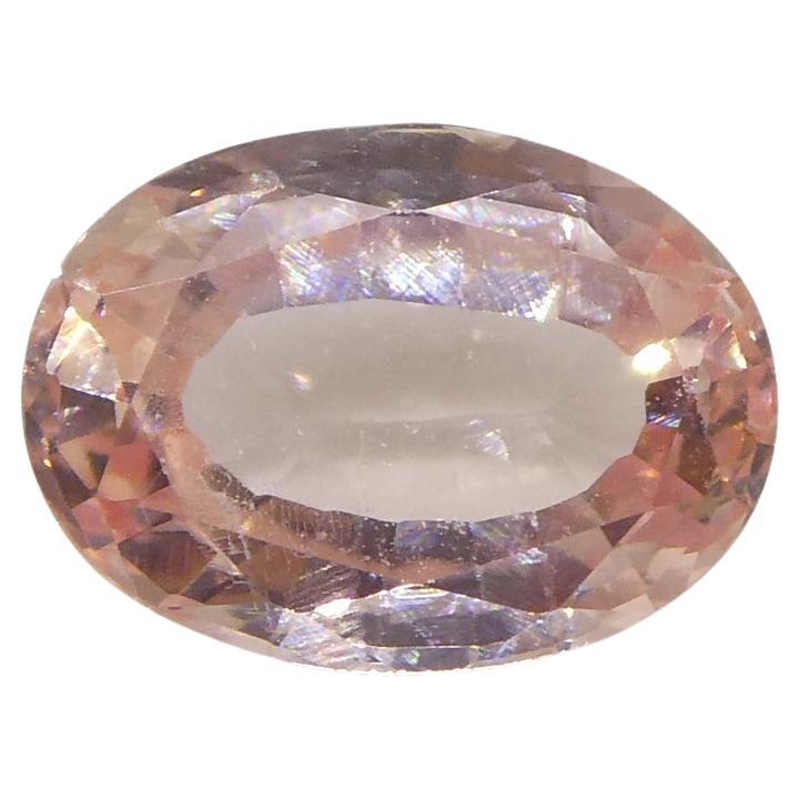0.88 Carat Oval Orangy Pink Padparadscha Sapphire GIA Certified Sri Lanka For Sale