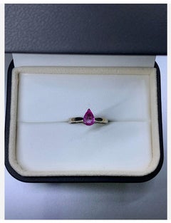 0.88ct Pink Sapphire chunky solitaire engagement ring in 18ct white gold