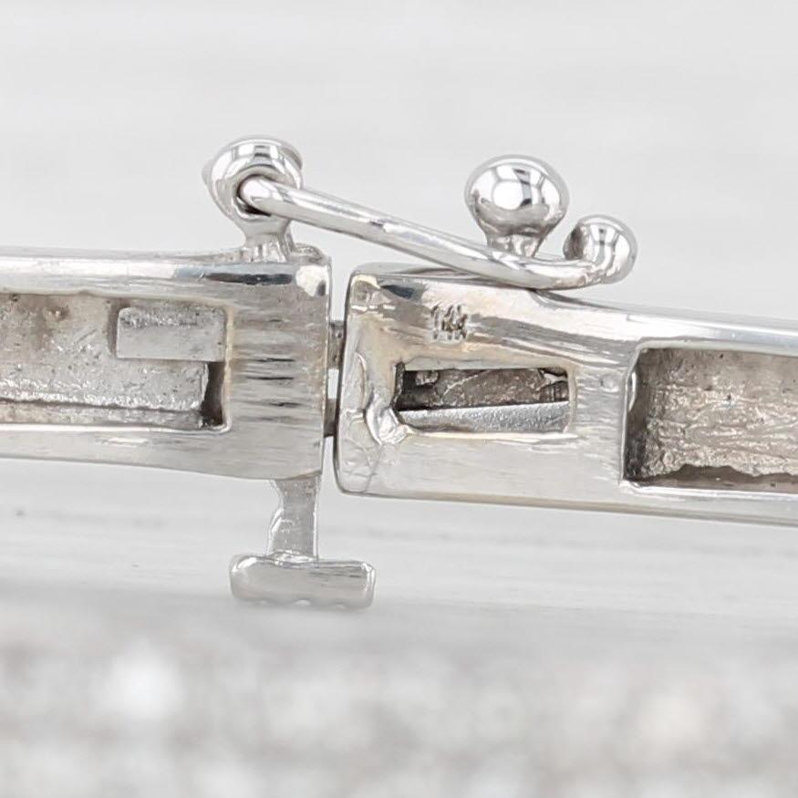 0.88ctw Pave Diamond Bangle Bracelet 14k White Gold 6.5