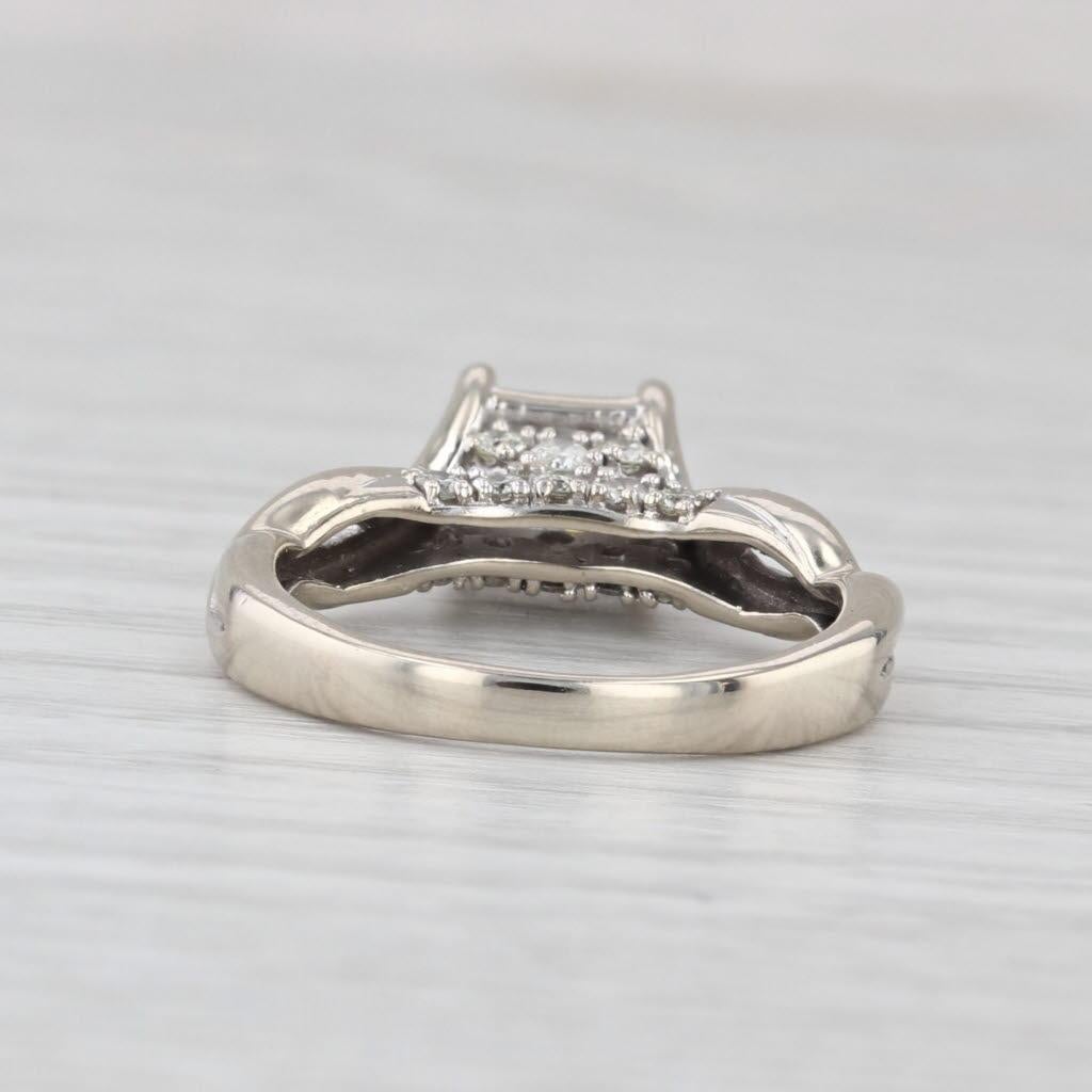 0,88ctw Prinzessin Diamant Verlobungsring 14k Weißgold Größe 5,25 (Carréschliff) im Angebot