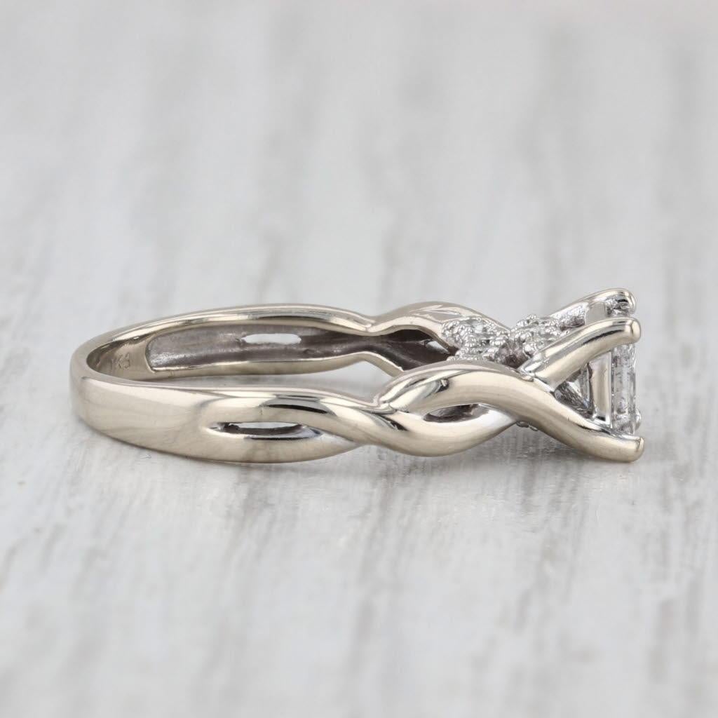 0,88ctw Prinzessin Diamant Verlobungsring 14k Weißgold Größe 5,25 für Damen oder Herren im Angebot