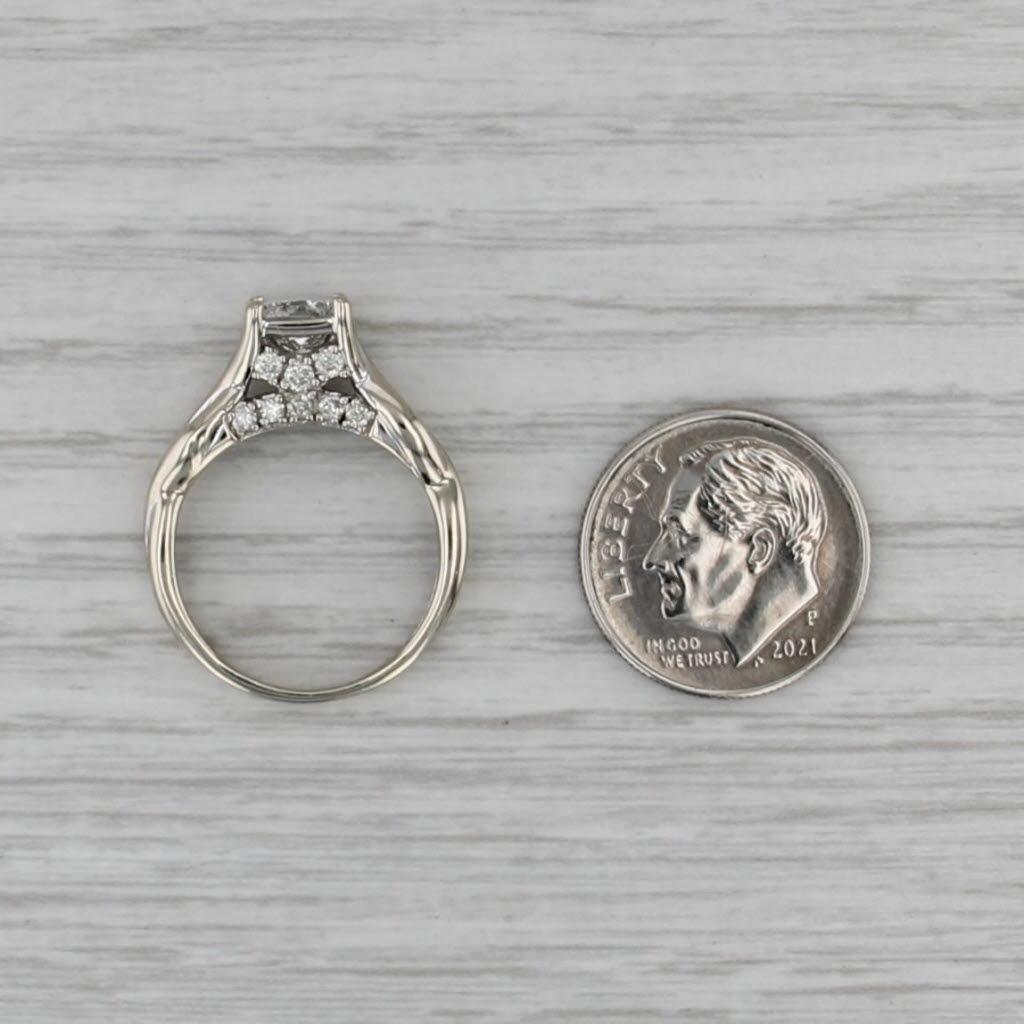 0,88ctw Prinzessin Diamant Verlobungsring 14k Weißgold Größe 5,25 im Angebot 2