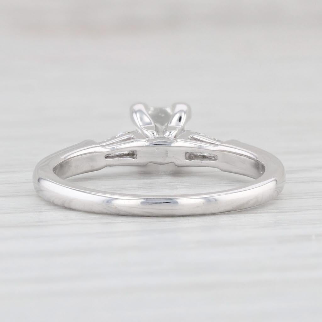 Princess Cut 0.88ctw Princess Diamond Engagement Ring 14k White Gold Size 7.75 For Sale
