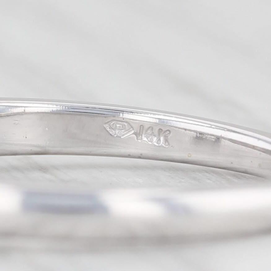 0.88ctw Princess Diamond Engagement Ring 14k White Gold Size 7.75 In Good Condition For Sale In McLeansville, NC