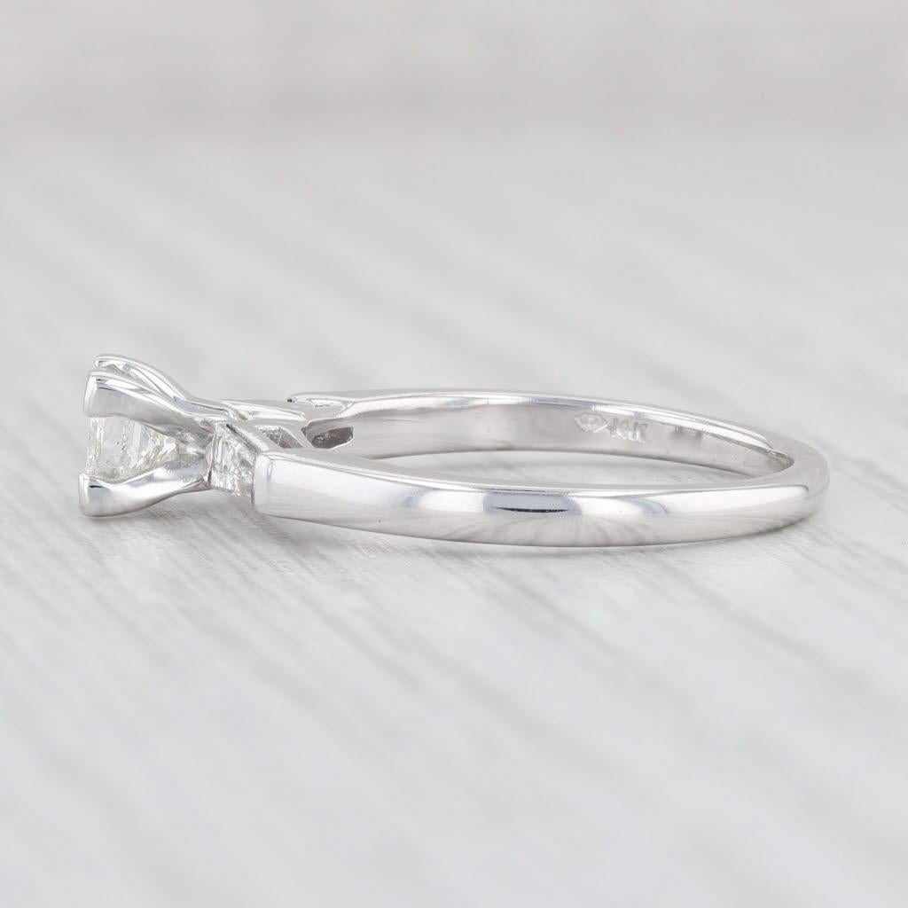 Women's 0.88ctw Princess Diamond Engagement Ring 14k White Gold Size 7.75 For Sale