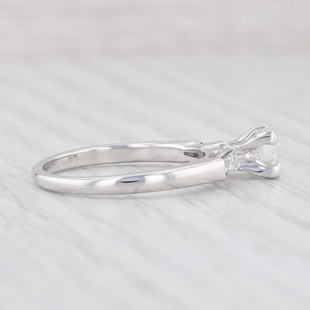 0.88ctw Princess Diamond Engagement Ring 14k White Gold Size 7.75 For Sale 1