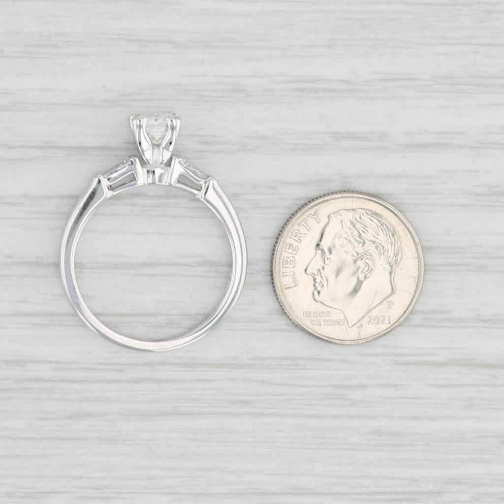 0.88ctw Princess Diamond Engagement Ring 14k White Gold Size 7.75 For Sale 3