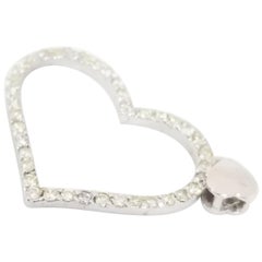 0.90 Carat Heart Shape White Gold Pendant 14 Karat Gold