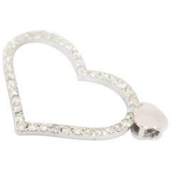 0.89 Carat Heart Shape White Gold Pendant 14 Karat Gold