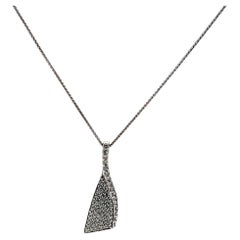 0.89 Carat Round Brilliant I I1 Diamond 14 Karat White Gold Pendant Necklace