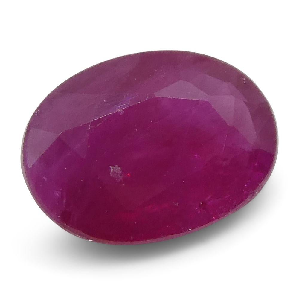 0.89 ct Oval Ruby Burma In New Condition For Sale In Toronto, Ontario