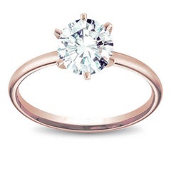 0.89 Carat Round Brilliant Cut K I3 Diamond Engagement in 14 Karat Gold Setting