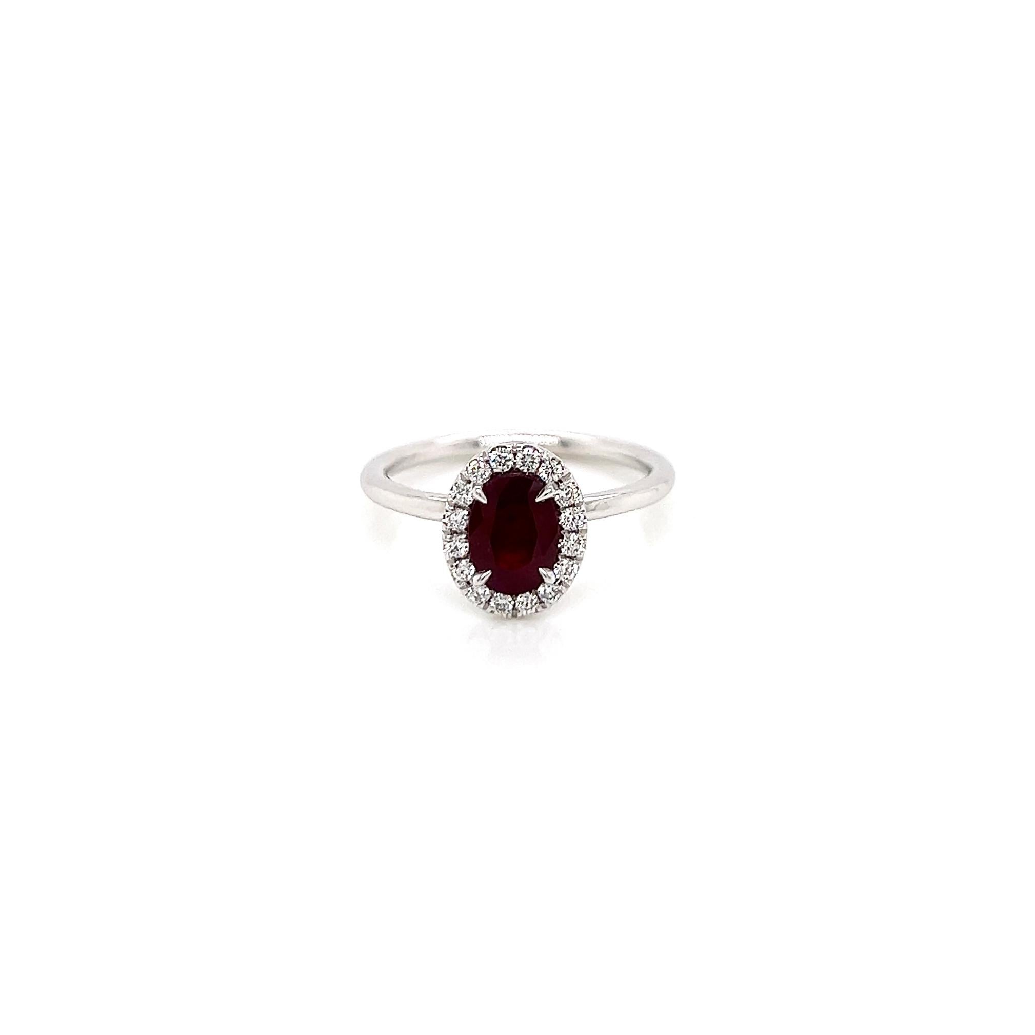 0.89Carat Ruby and Diamond Ladies Ring

-Metal Type: 18K White Gold
-0.89Carat Oval Cut Ruby
-0.29Carat Round Side Natural Diamonds
-Size 6.0

Made in New York City