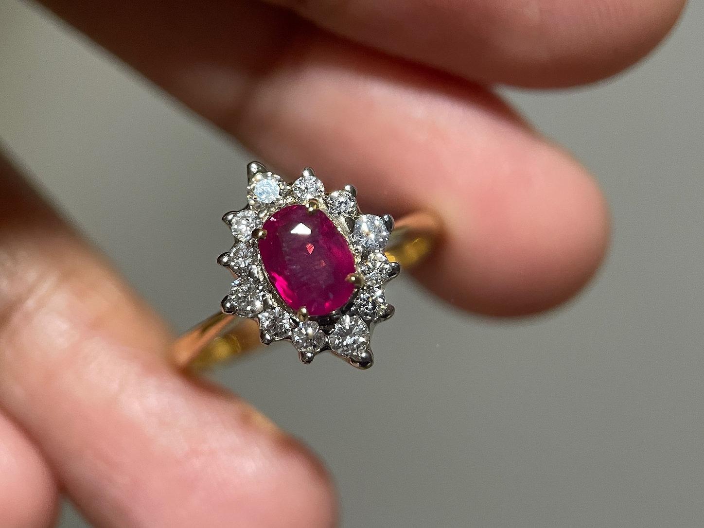 0.89Ct Burma Unerhitzter Rubin Ring 1