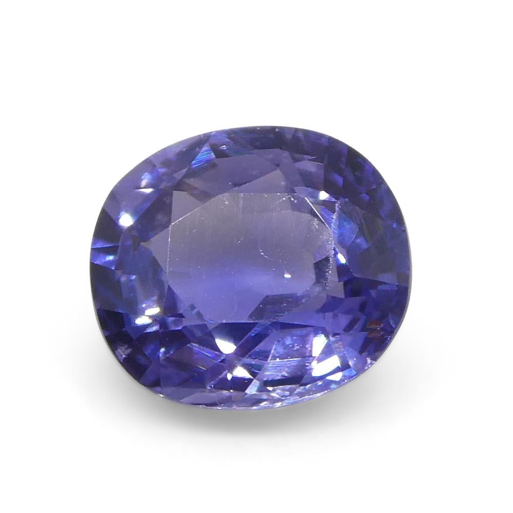 0.89carat Cushion Blue Sapphire from East Africa, Unheated For Sale 5