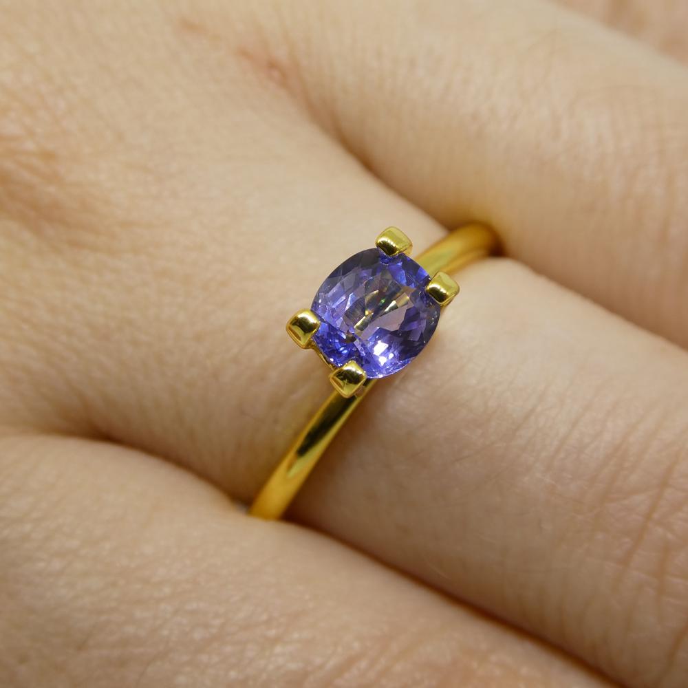 Description:

Gem Type: Sapphire
Number of Stones: 1
Weight: 0.89 cts
Measurements: 5.88 x 5.29 x 3.22 mm
Shape: Cushion
Cutting Style Crown: Modified Brilliant Cut
Cutting Style Pavilion: Step Cut
Transparency: Transparent
Clarity: Very Very