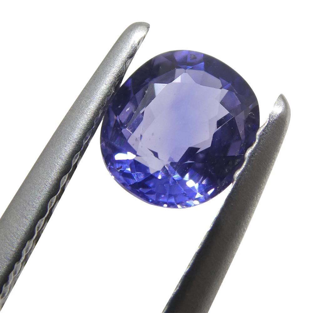 Brilliant Cut 0.89ct Cushion Blue Sapphire from East Africa, Unheated For Sale