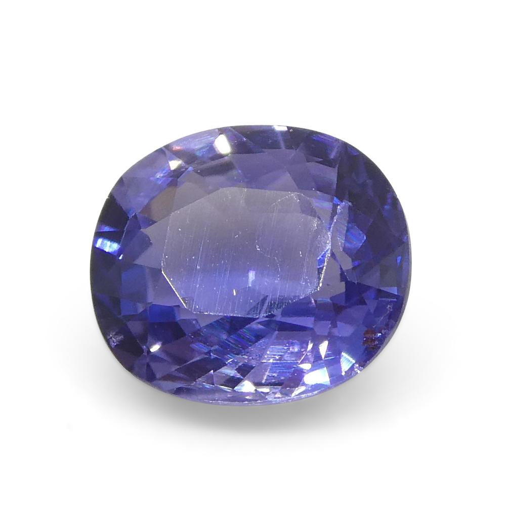 Cushion Cut 0.89carat Cushion Blue Sapphire from East Africa, Unheated For Sale